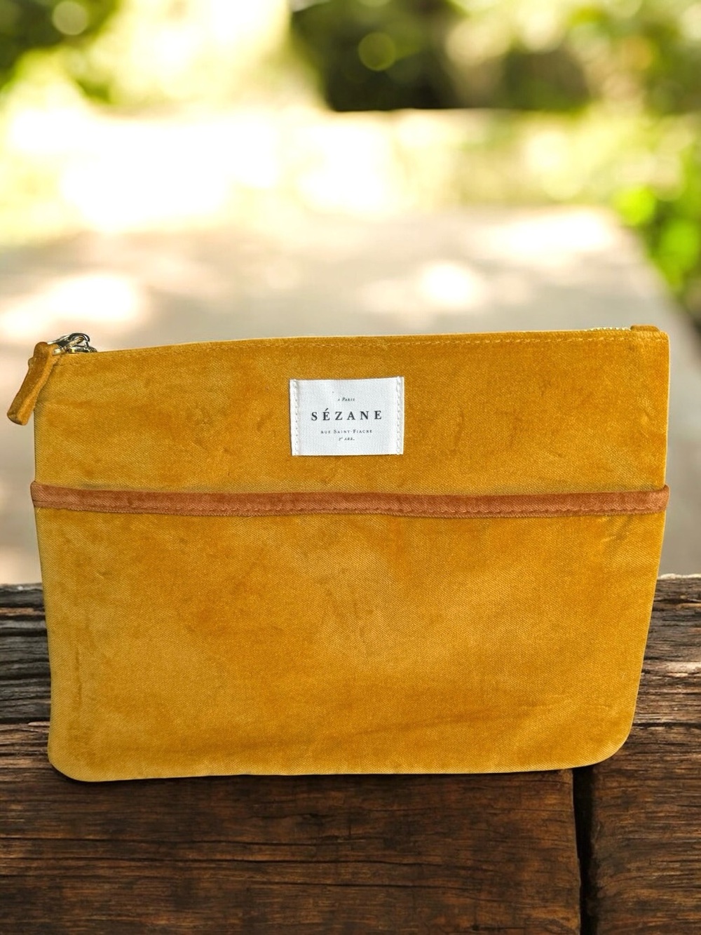 🆕 Sezane Velvet Pouch Cosmetic Bag Make Up Case
